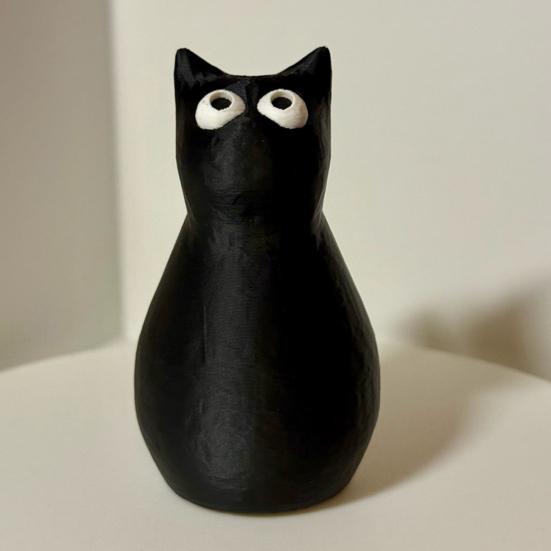 Secret Stash Cat 3D Printed Black Cat Figurine for Hiding Small Items Cute Cat Prank Table Decor Collectible Figures for Cat Lovers