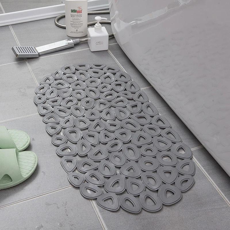 Rutschfeste, wasserdichte Badezimmermatte mit Saugnapf, schnell abfließender Badevorleger, Badezimmer-Massagering, Duschmatte mit Ellipsenloch