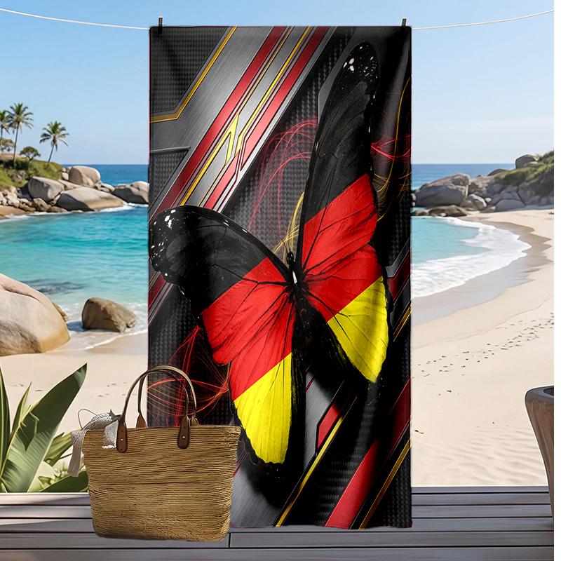 Belgium Football Print Beach Towel Quick Dry Super Absorbent Soft Bath Towel for Swimming Beach Travel Fan Souvenir Gift