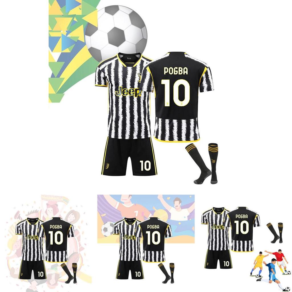 2324 Juventus Home Jersey Set With Socks 10 Polyester Fiber Fabric Children And Adult Sizes
