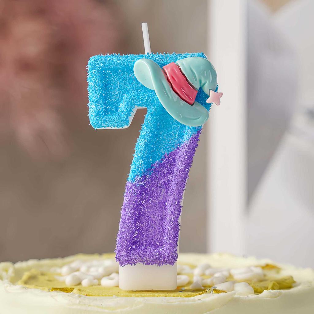 Digital Birthday Candle Decorations - Witch Hat Cake Toppers for Halloween Celebrations.