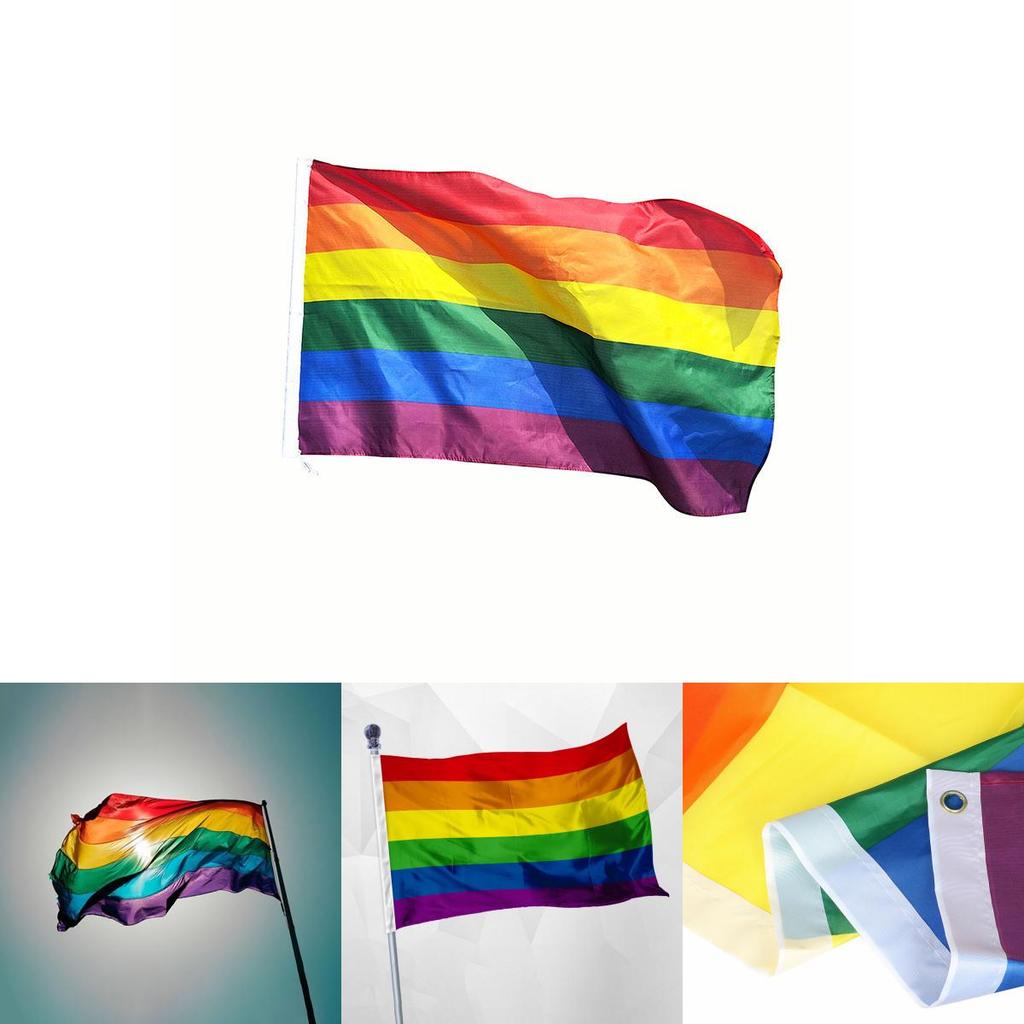 Яскравий Веселковий ЛГБТ Прапор 5 футів X 3 фути Ідеально Підходить для Фестивалів та Парадів З Металевими Люверсами