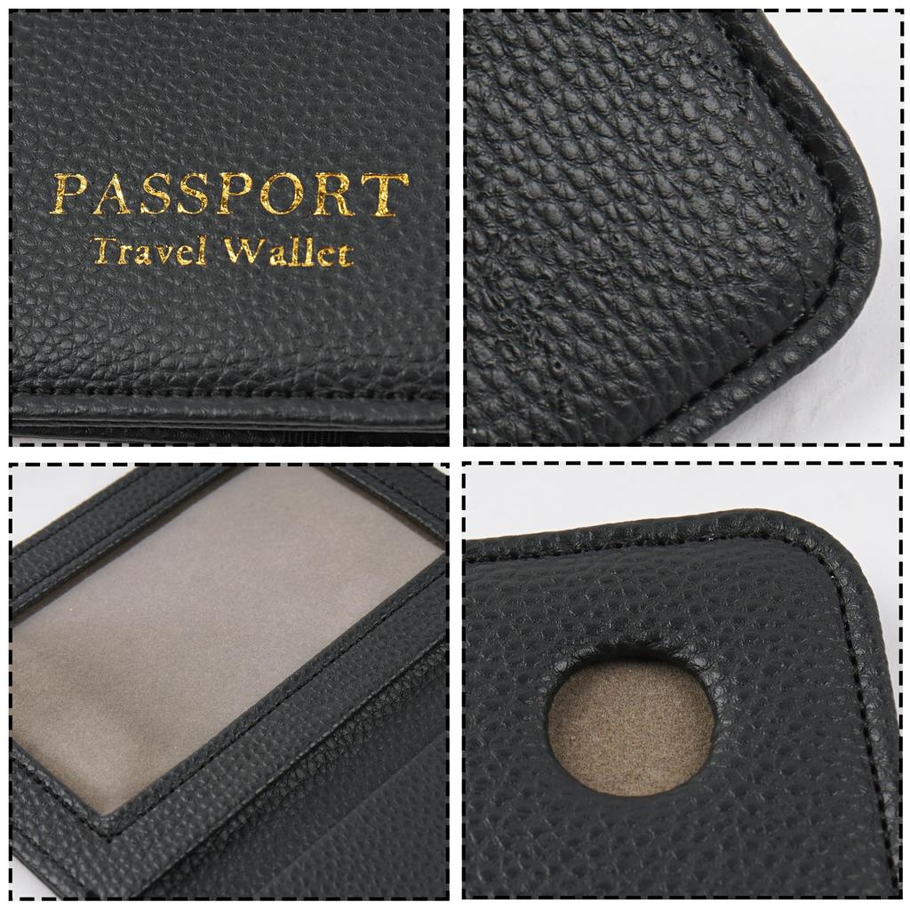 Jasenna Paszport Przechowywanie Paszportu Etykieta na Kartę Paszportową Premium PU Stylowe Etui, Ochrona przed Skanowaniem, Pokrowiec, Kieszenie Wielofunkcyjne, Etui, Portfel, Skóra,
