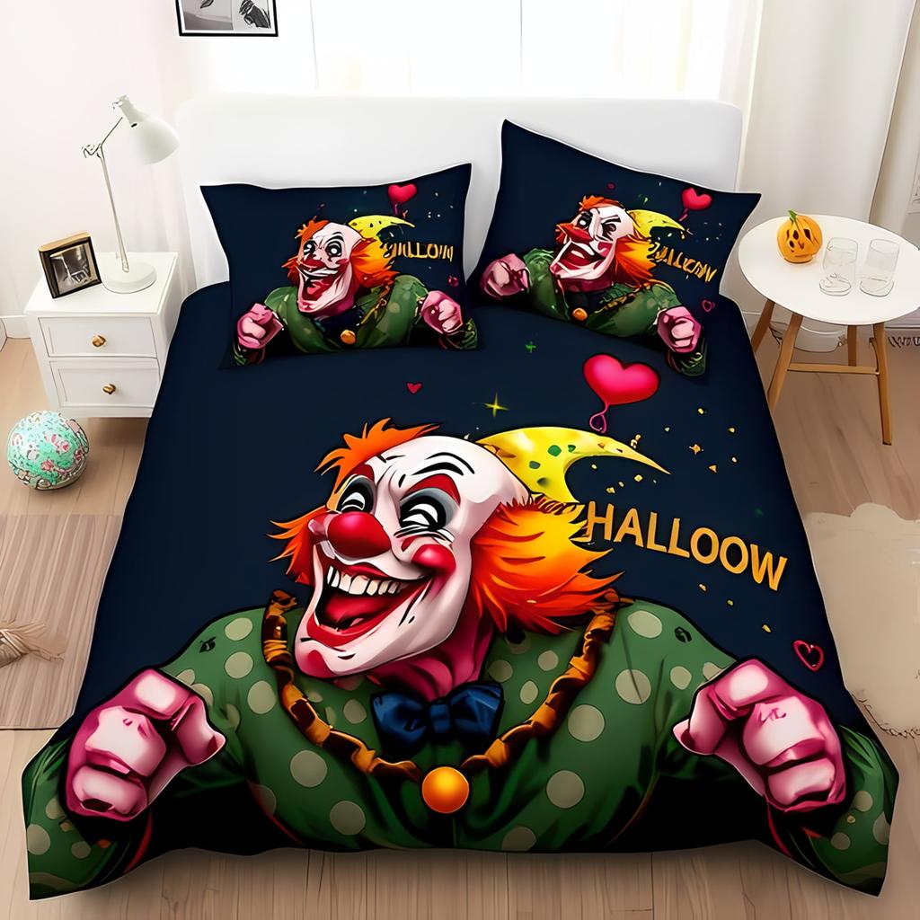 Cartoon Clown Duvet Cover for Kids Boys Girls Queen King Lightweight Quilt Cover Funny Circus Bedding Set Bedroom Decor No Quilt