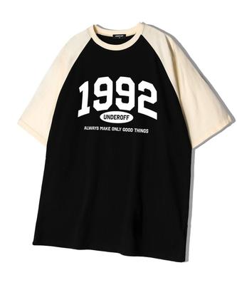 UNDEROFF Oversized Raglan Short Sleeve T-Shirt 1992 Arch Black