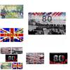 Gedenk-D-Day-Flagge aus Polyesterstoff für die 80. Jahrestagsfeier