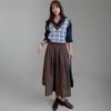 New ArriVals Open Run Women Big Check Color Block Knit V Neck Vest