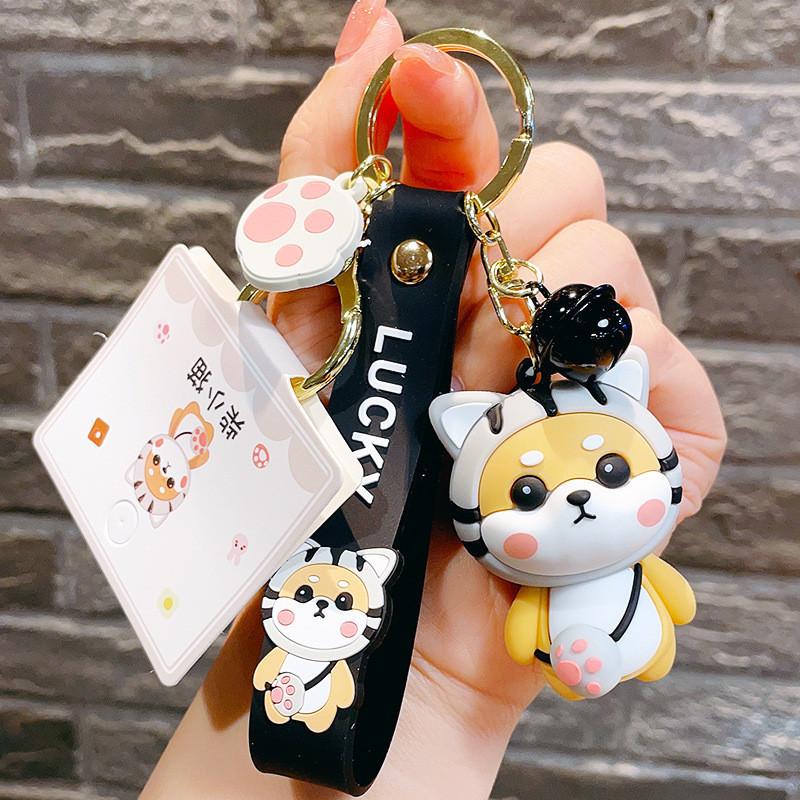 Adorable Cartoon Shiba Inu Keychain Resin Cute Trendy Dog Bag Accessory For Couples
