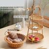 Mehrschichtiges Obstkorb-Set im nordischen Stil mit Rattan-Imitation