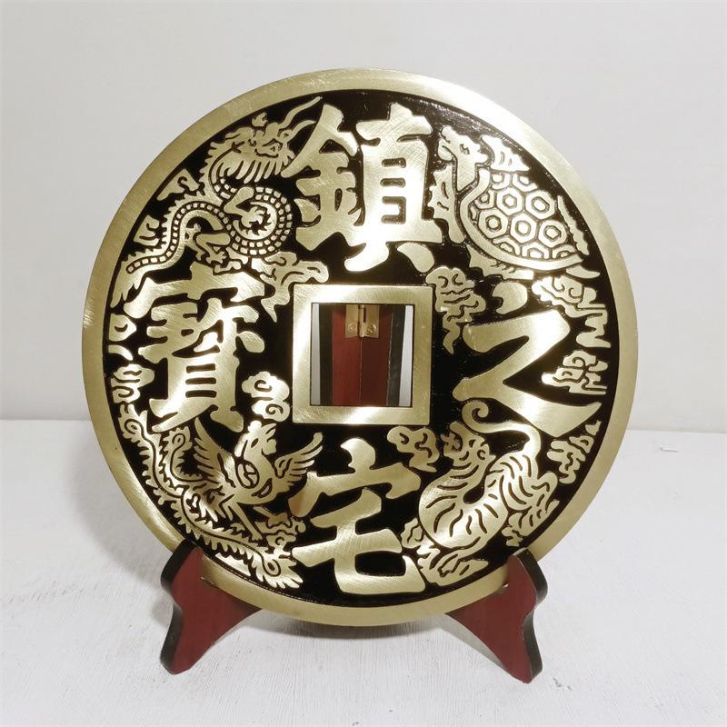Brass Bagua Mirror Large Copper Coin Ornament Five Emperor Coins Home Decoration Creative Gift