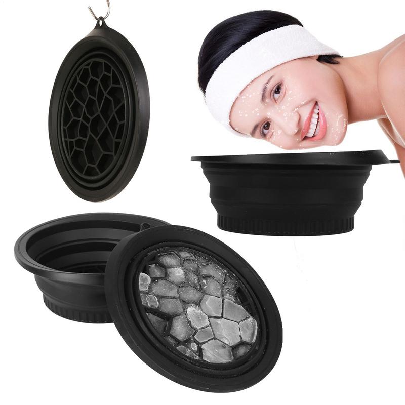 Bowl for Face Ice Bath Quick Cooling Built-In Icetray Foldable Wash Basin Bathroom Accessories Cosmetic Beauty Tool for Home