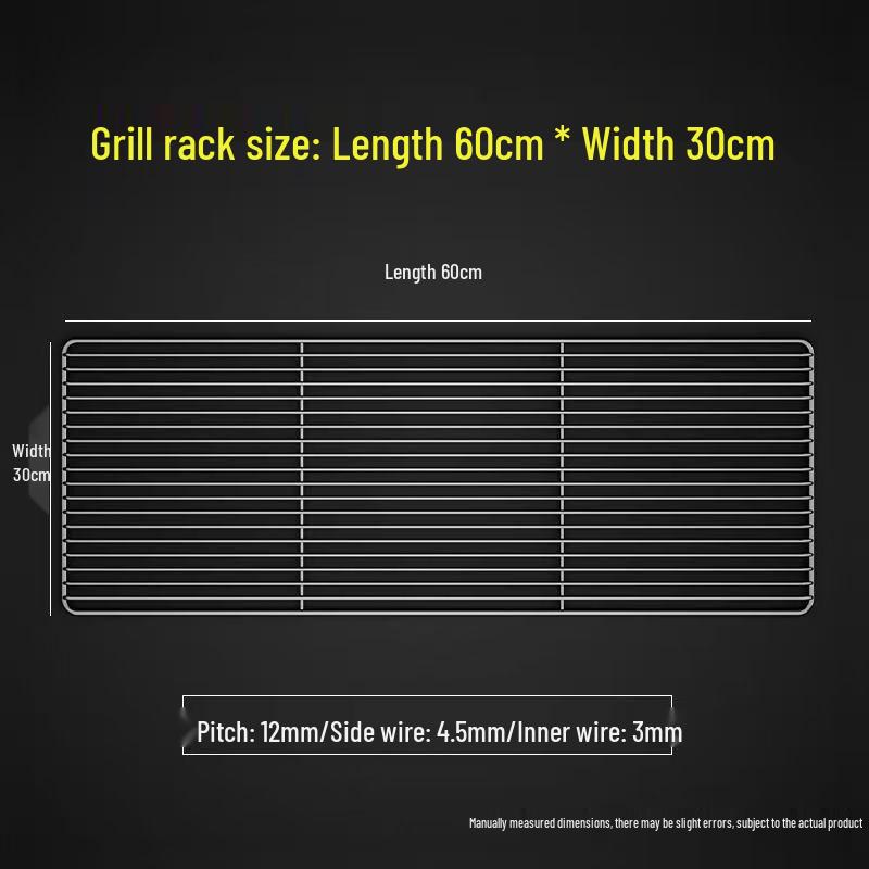 Rectangular 304 Stainless Steel BBQ Grill Net with Legs – Ideal for Draining Water & Oil, Oven Drying & Baking.