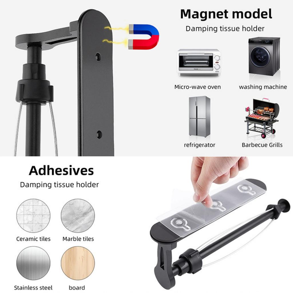 Bathroom Toilet Paper Holder Storage Rack Kitchen Organizer Adhesive Bathroom Organization Aluminum Paper Towel Holder