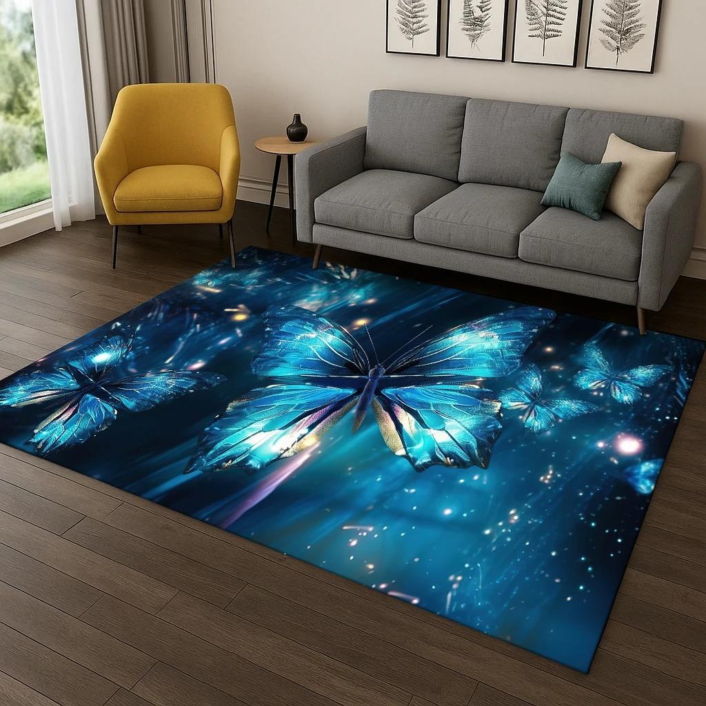 Exquisite Dreamy Butterfly Carpet Rug for Bedroom Living Room Sofa Doormat Kitchen Home Decor Carpets for Living Room Bedroom
