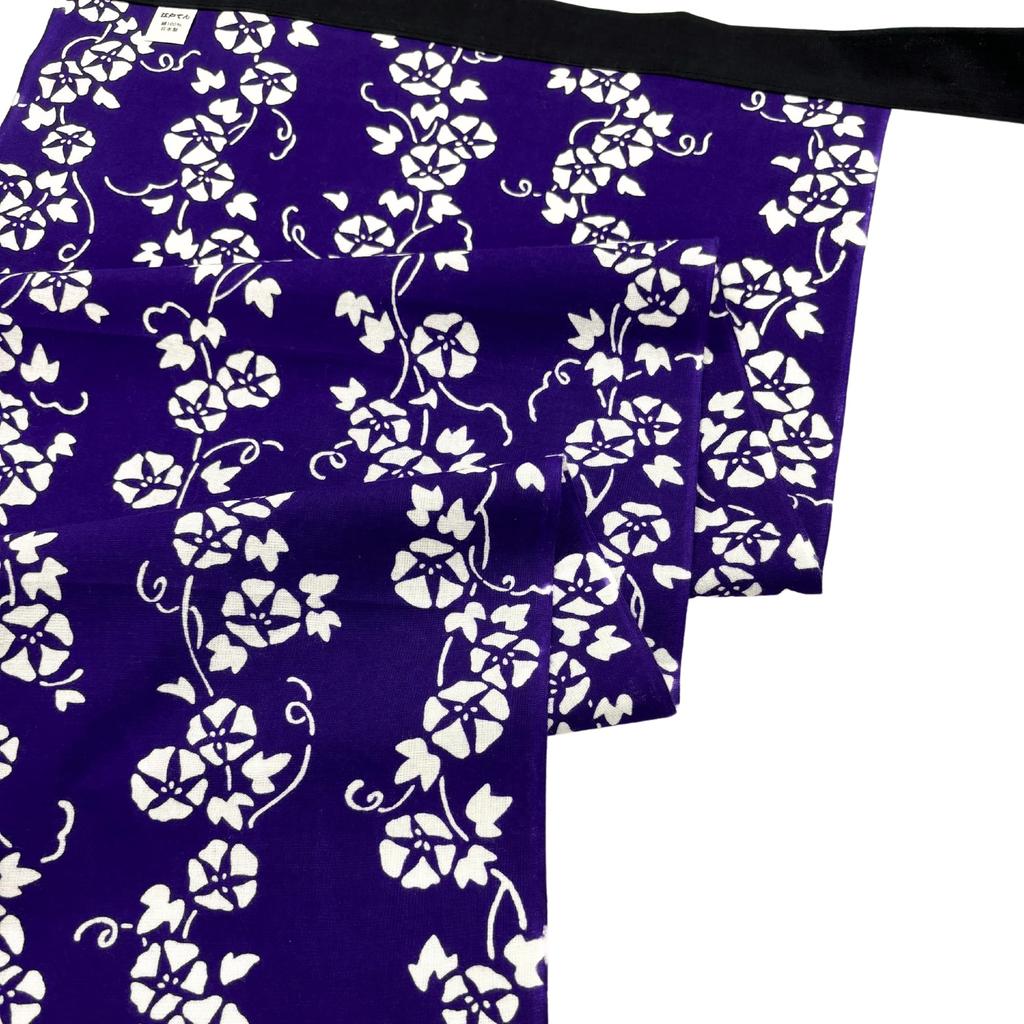 Edoten Etchu Fundoshi Made in Stylish Japanese Tenugui One Size Fits Morning Glory Pattern (Loincloth) Japan, 100% Cotton, Pattern, Men's, All, (Black