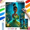 Tiana Frog DIY Painting Kit Classic Style Home Decor Craft Gift Idea Art Paint by Numbers Set Relaxing Wall Art Decor Canvas