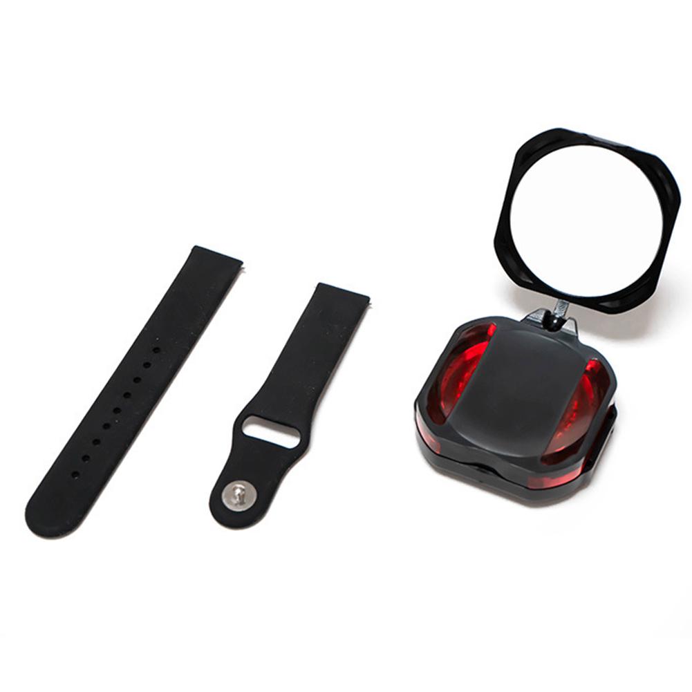 Bicycle Rearview Mirror Wristband Adjustable Angle Cycling Mirror 360 Degree Rotation Wrist Band Back Mirror for Cyclists чёрный