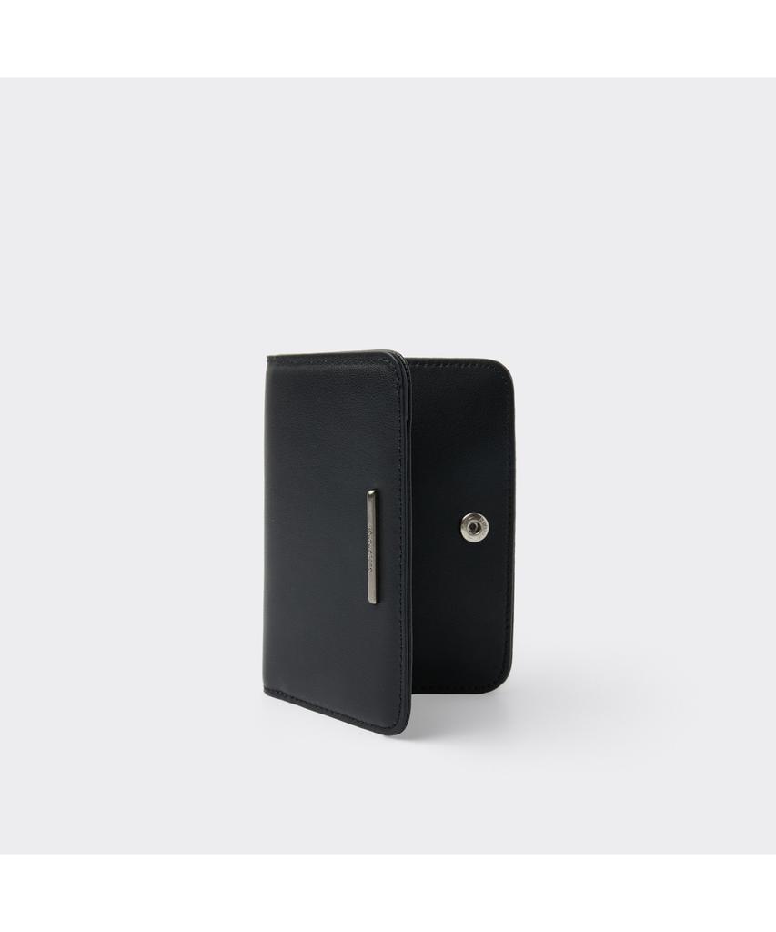 Customellow Black Leather Folded Wallet Caaax26301Bkx