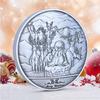 Christmas backpack decoration, commemorative coins, antique silver coins, Santa Claus, Christmas Eve, gifts, gold coins, silver coins, keychains