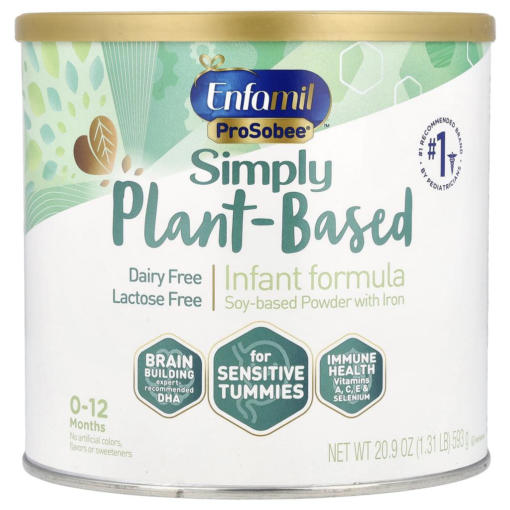 Enfamil ProSobee®, Simply Vegetable, Infant Formula, Soy Powder with Iron, 0 - 12 Months, 20.9 Oz (593 G)