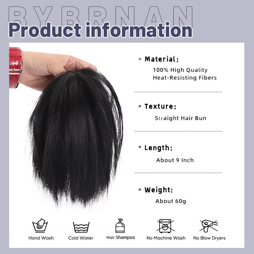 Synthetic Messy Bun Straight Scrunchy Hair Bands Bun Chignon Elastic Messy Scrunchie Wrap For Ponytail Extensions For Women