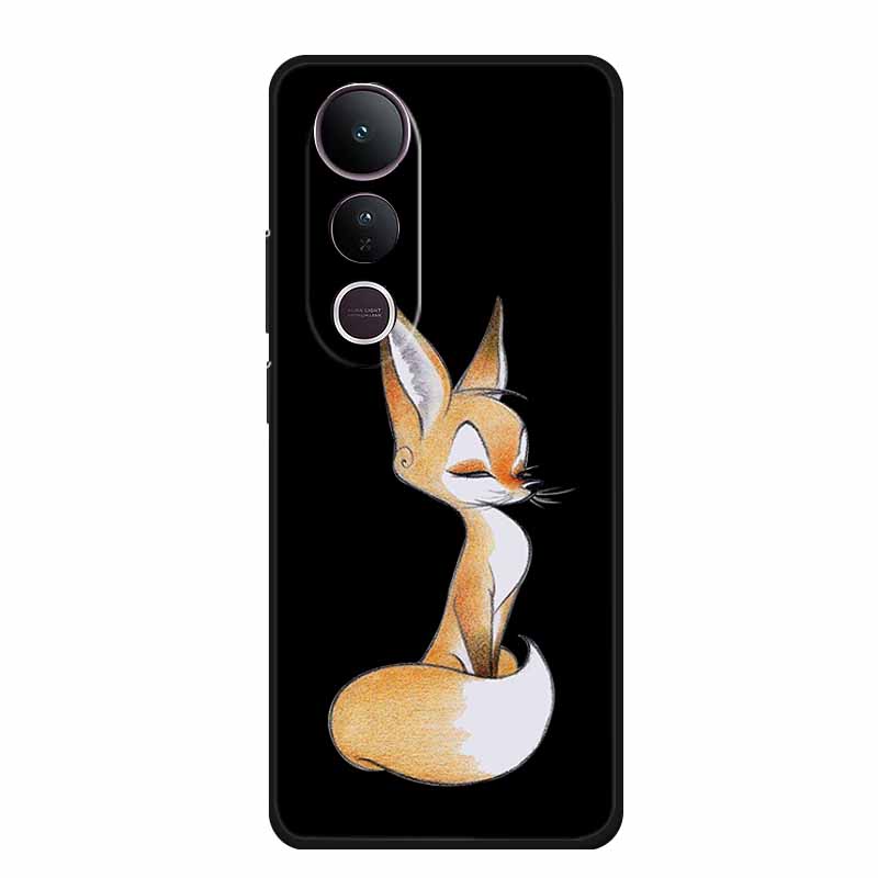For Vivo V50 Lite Phone Case V 50 lite Coque Cute Cartoon Black Silicone Soft Back Cover For Vivo V50 Lite 5G 4G Case V50lite