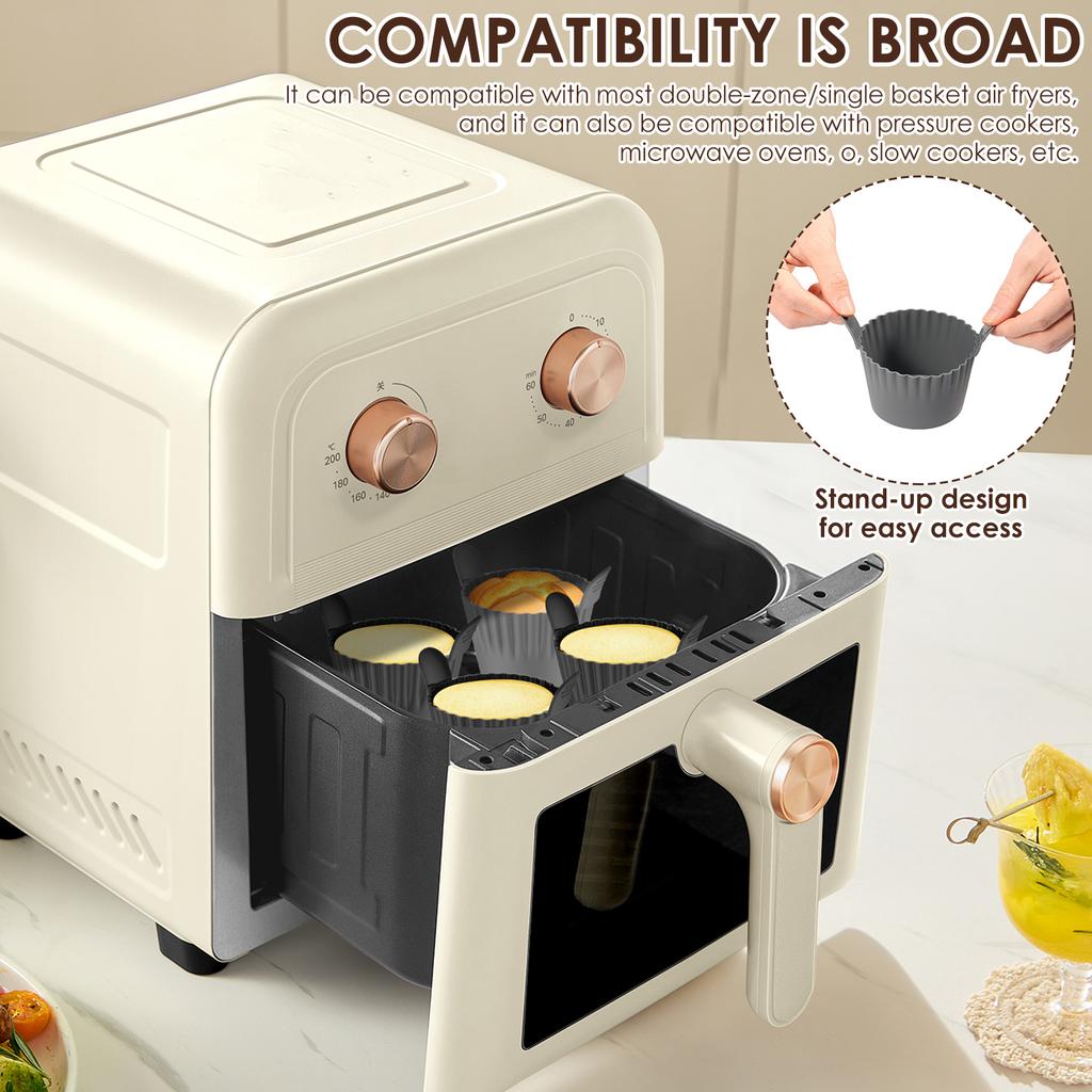 12 ks Silikonové kelímky na vejce do horkovzdušné fritézy Silikonová forma na vaření vajec Kelímek na pečení cupcakeů a dortů Kelímky na pudink a tartaletky Forma na vejce Ramekiny Vložky do muffinů