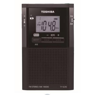 Toshiba TY-SCR5(K) Pocket Radio: Small, Portable Radio with FM/AM Reception, Built-in Speaker, Earphone Compatible, High Sensitivity, Battery-operated