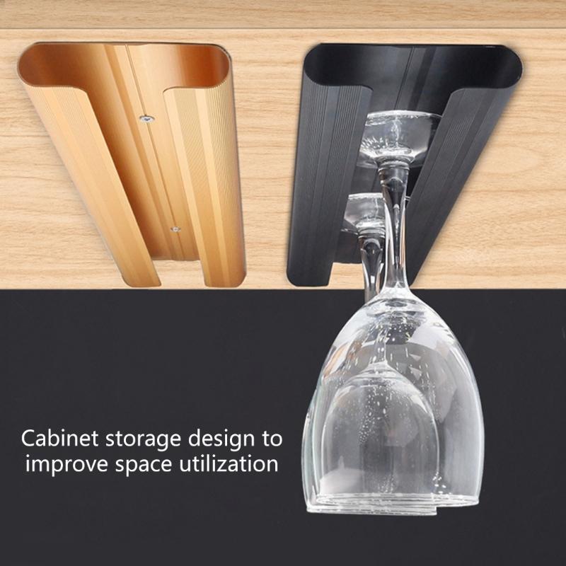Portable Wine Glass Organize Wine Glass Hanging Rack Aluminum for Easy Access