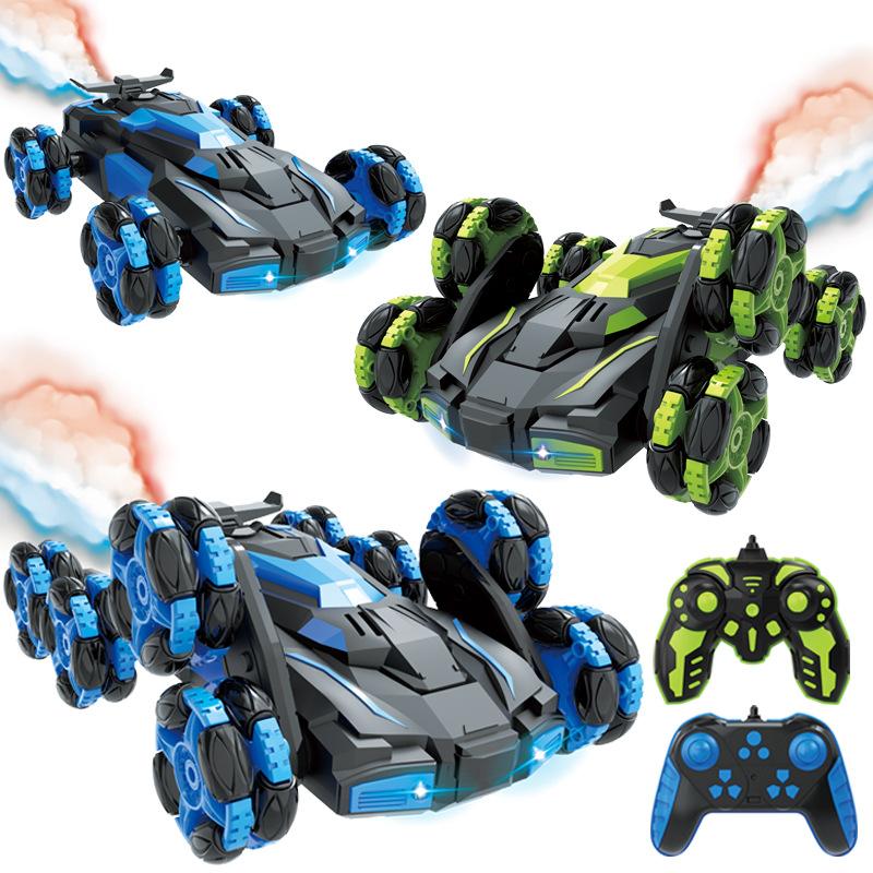 Six-Wheeled Eight-Wheeled Stunt Car Swing Arm Tipping Bucket Drift Spray Remote Control Car Deformation Off-Road Vehicle