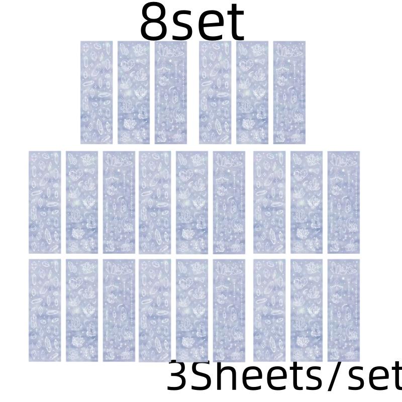 3 Sheets Butterfly Moon Star Stickers PET Transparent Decorative Stickers For Craft Album Journal Scrapbooking
