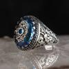 30 Styles Vintage fait à la main turc chevalière pour hommes femmes antique argent couleur noir Onyx pierre Punk anneaux bijoux religieux