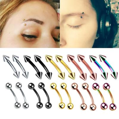 10pcs Epoxy Curved Barbells Eyebrow Rings Piercing Curved Bar Banana Eyebrow Ear Cartilage Tragus Body Piercing Jewelry
