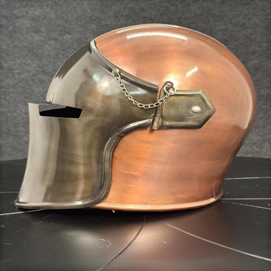 Two-color Barbuta Helmet Medieval 18g Knight Steel Helmet LARP Halloween Cosplay Costume Wearable