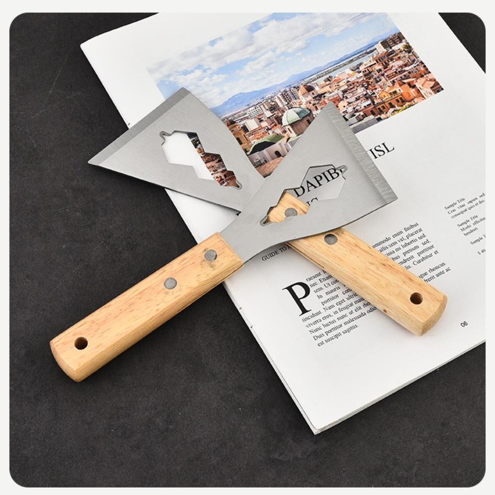 1 Spackelspade i rostfritt stål med trähandtag Tjockt skrapverktyg för rengöring, borttagning av olja För underhåll av rum och källare, Rengöringsverktyg