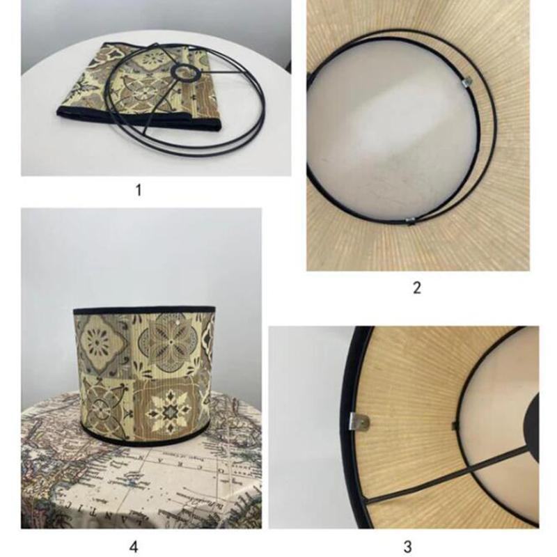 European Style Marble Pattern Lampshades Cafe Home Homestay Decor Bamboo Art Chandelier Light Cover Wall Lamp Shade E27