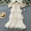 Women's Off-the-Shoulder Sleeveless Dress Summer 2026 New Arrival Bohemian Vacation Ruffled Splice Tiered Dress Elegant Maxi Dress