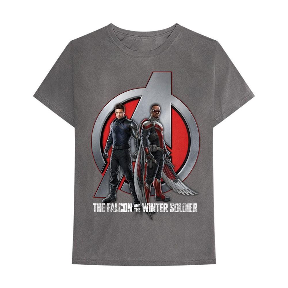 Men s Marvel Comics Falcon & Winter Soldier A Logo Slim Fit T-shirt Medium Grey S разноцветный