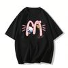 Apricot Japanese College Style Kitty Cat Short-Sleeved T-Shirt Unisex's Loose Version Of Thin And Cute Hundred Street Tops