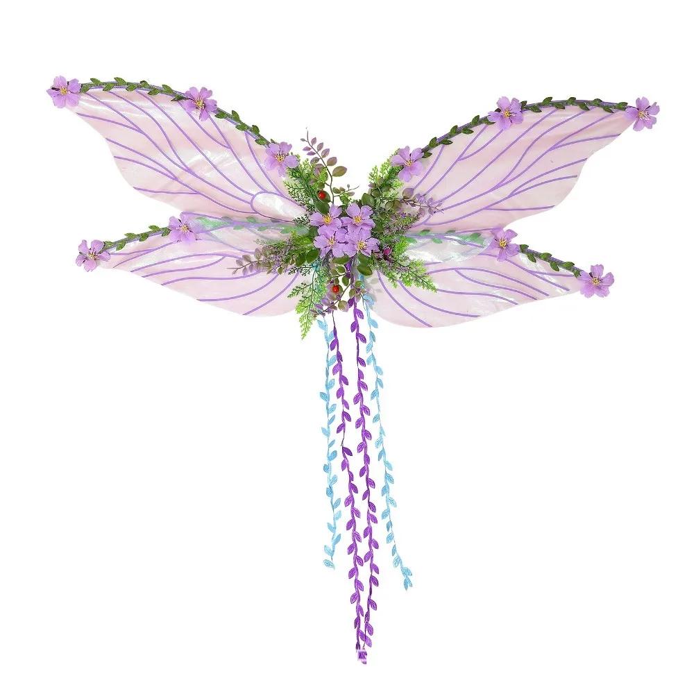 Fantasy Flowers Fairy Wing Vines Leaves Angel Wings Adult Size Fancy Dress Performance Art