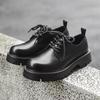 Large size retro business casual big head leather shoes men's 2025 new thick sole heightening tooling youth derby shoes