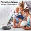 Portable CD Player with Built-in Stereo Speakers, Bluetooth 5.1, 1500mAh Rechargeable Battery, Support CD/MP3/USB Playback, Anti-Skip, EQ Settings