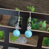 Natural Waterdrop Blue/Green/black Stone Dangle Earrings for Women Retro Designed  Silver Needle Female Daily Wear