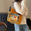 Exquisite and Versatile Embroidery Contrasting Color Large Capacity Women's Underarm Bag Korean Version of the New One-shoulder Crossbody Bag