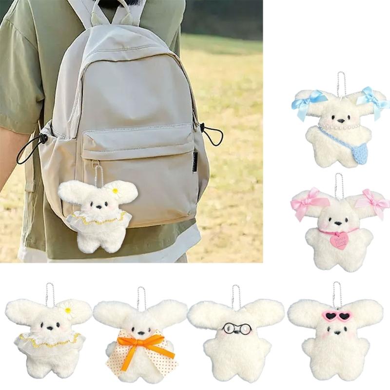 Plush Hanging Decors Soft Key Accessory Plush Key Holder Animal Shape Bag Charm Dog Plush Pendant Suitable for Girls
