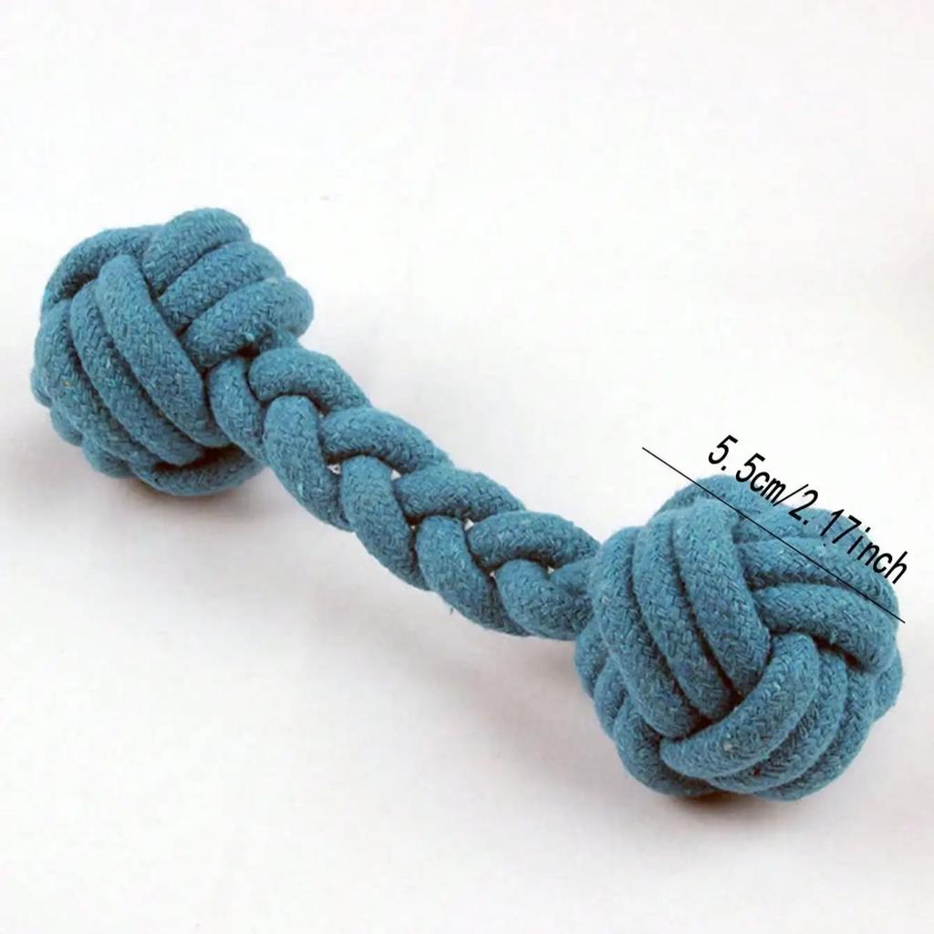 1PC Dog Toy Knot Rope Ball Cotton Rope Dumbbell Puppy Cleaning Teeth Chew Toy Durable Braided Bite Resistant Pet Supplies