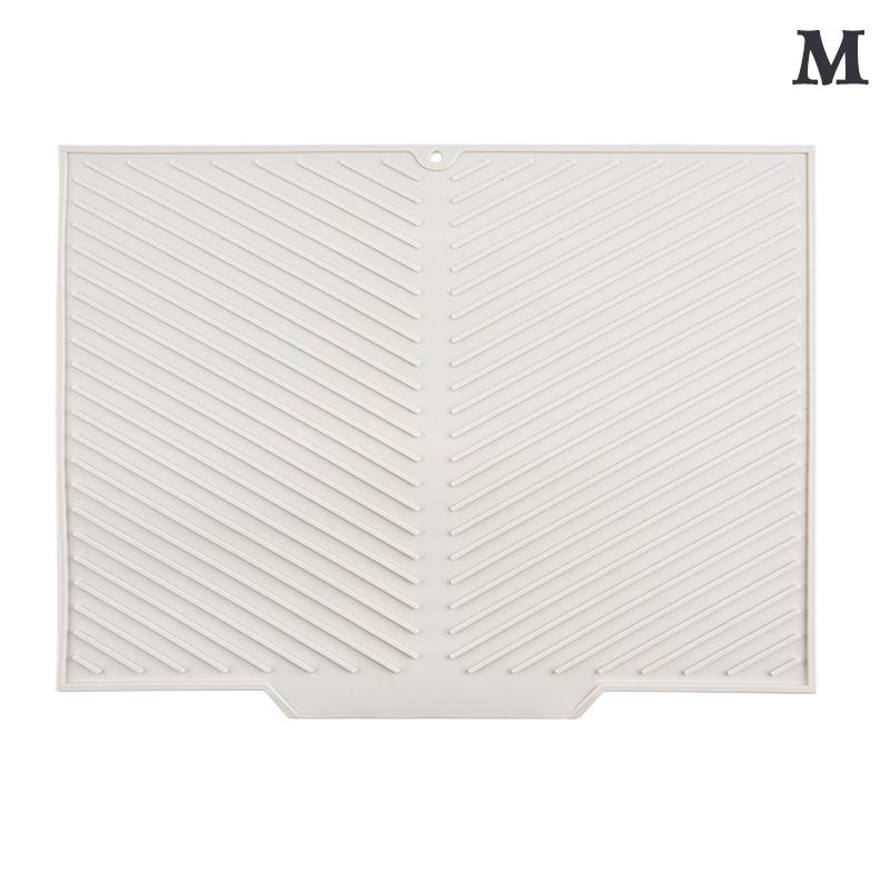 

S/M/Lsilicone Draining Board Mat Drying Pad Folding Heat Machine Mat With Raised Edges Countertop Mats Dish For Kitchen Pot Cup M