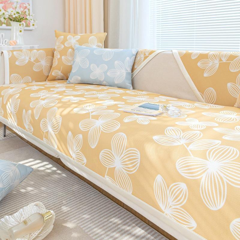 Sofa Cushion Summer Non-Slip Small Fresh Ice Silk Mat Simple Modern Cream Wind Summer Cool Cushion Sofa Cover Towel