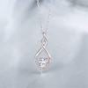 Luxury Female Crystal White Zircon Stone Infinity Pendant Necklace Vintage Silver Color Wedding  For Women