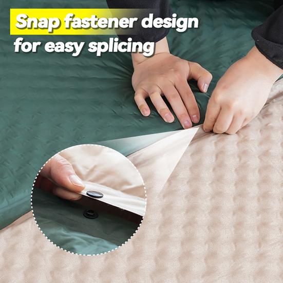 Self Inflating Air Mattress with Head Support Pillow Thick Sponge Sleeping Pad Portable Folding Travel Outdoor Camping Backpacking Lounge Mat